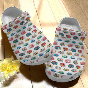 Camping Personalize Clog, Custom Name, Text, Fashion Style For Women, Men, Kid, Print 3D Camping Life Pattern