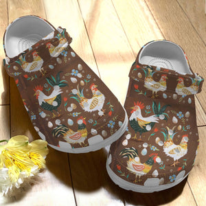 Chicken Personalize Clog, Custom Name, Text, Fashion Style For Women, Men, Kid, Print 3D Chicken Farm