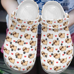 Pug Personalize Clog, Custom Name, Text, Fashion Style For Women, Men, Kid, Print 3D Cool Baby Pug