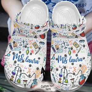 Chemistry Personalized Personalize Clog, Custom Name, Text, Fashion Style For Women, Men, Kid, Print 3D Science Lovers