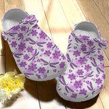 Dragonfly Personalize Clog, Custom Name, Text, Fashion Style For Women, Men, Kid, Print 3D Purple