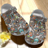 Dog Personalize Clog, Custom Name, Text, Fashion Style For Women, Men, Kid, Print 3D Dog Happy Life