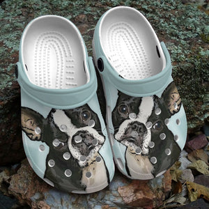 Boston Terrier Spaniel Personalize Clog, Custom Name, Text, Fashion Style For Women, Men, Kid, Print 3D Lovely Bt