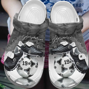 Soccer Personalize Clog, Custom Name, Text, Fashion Style For Women, Men, Kid, Print 3D Soccer Player 536