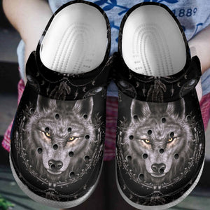 Wolf Personalize Clog, Custom Name, Text, Fashion Style For Women, Men, Kid, Print 3D I Stare At You