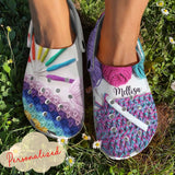 Crochet And Knitting Colorful Yarn Personalize Clog, Custom Name, Text, Fashion Style For Women, Men, Kid, Print 3D