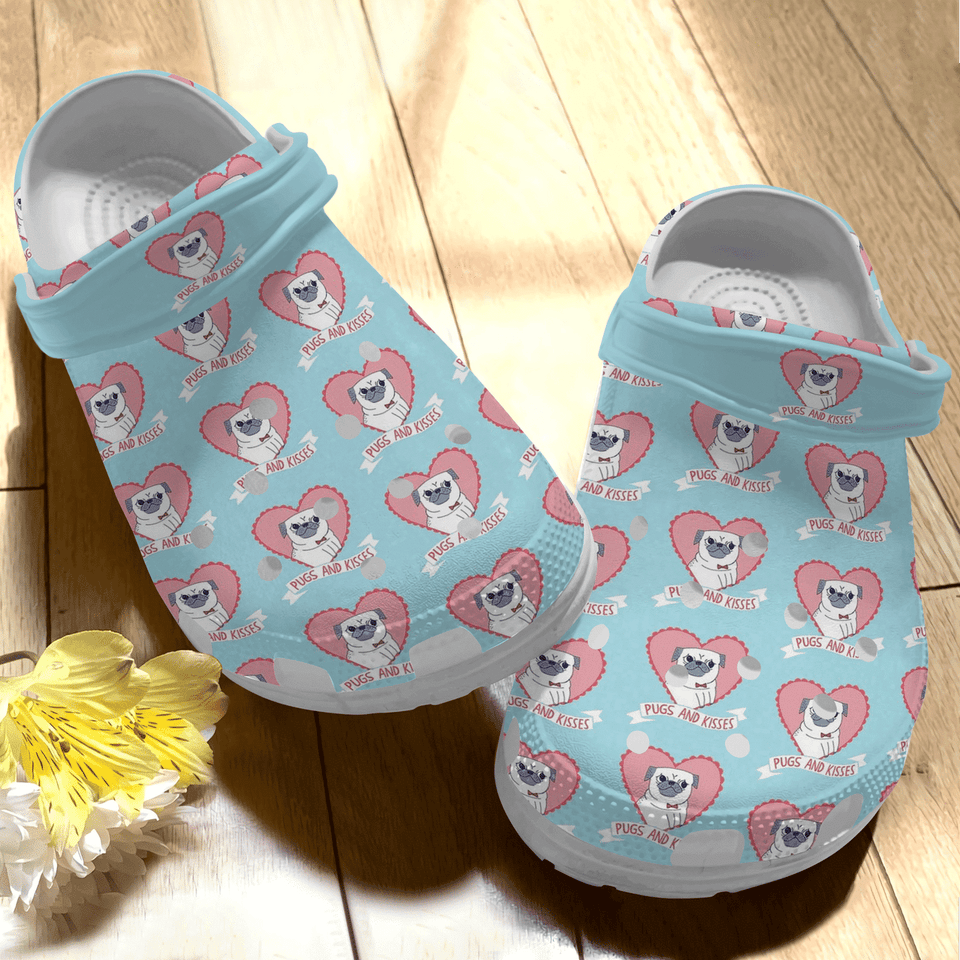 Pug Personalize Clog, Custom Name, Text, Fashion Style For Women, Men, Kid, Print 3D Cute Pug Pattern