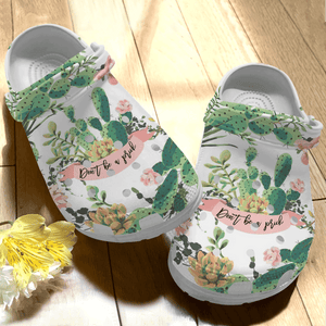 Cactus Personalize Clog, Custom Name, Text, Fashion Style For Women, Men, Kid, Print 3D Watercolor Cactus