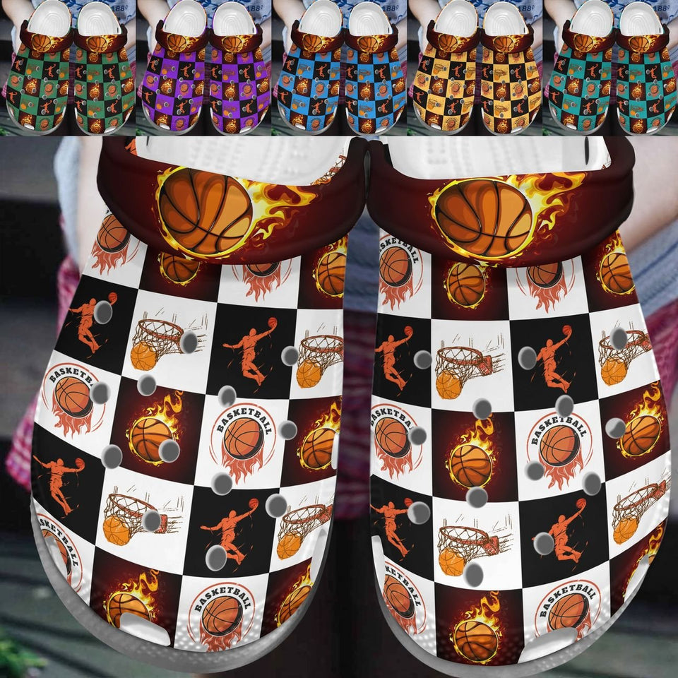 Basketball Personalize Clog, Custom Name, Text, Fashion Style For Women, Men, Kid, Print 3D Whitesole Basketball Lover