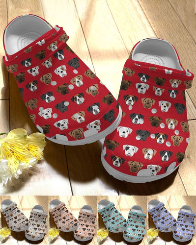 Boxer Personalize Clog, Custom Name, Text, Fashion Style For Women, Men, Kid, Print 3D Lovely Boxer 5 Colors