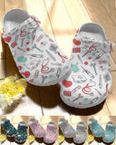 Nurse Personalize Clog, Custom Name, Text, Fashion Style For Women, Men, Kid, Print 3D First Aid 5 Colors