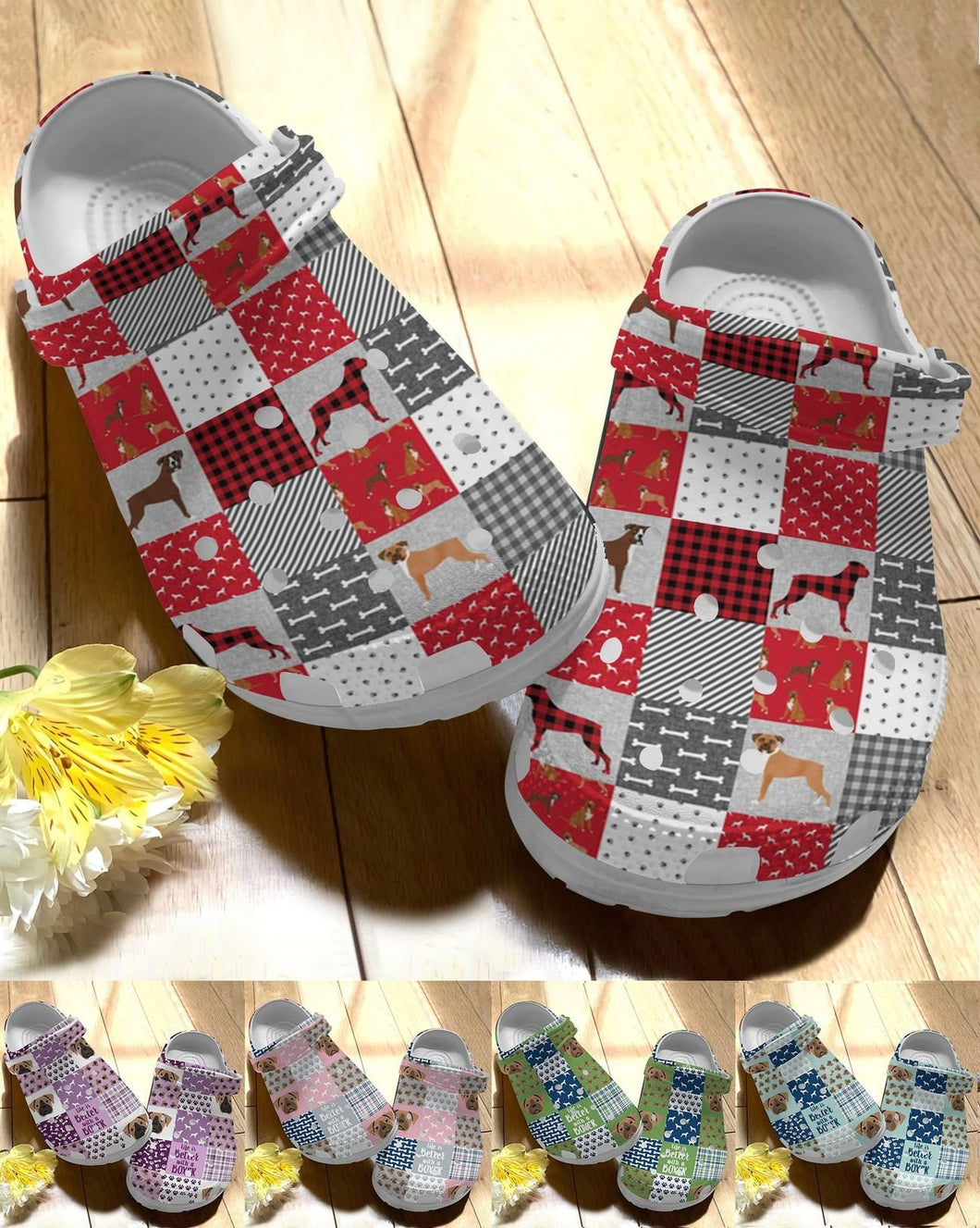 Boxer Personalize Clog, Custom Name, Text, Fashion Style For Women, Men, Kid, Print 3D Life Is Better With A Boxer 5 Colors