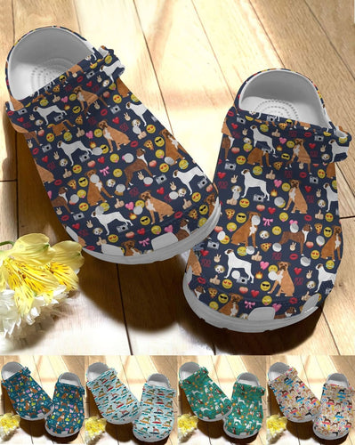 Boxer Personalize Clog, Custom Name, Text, Fashion Style For Women, Men, Kid, Print 3D Play With Boxer 5 Colors