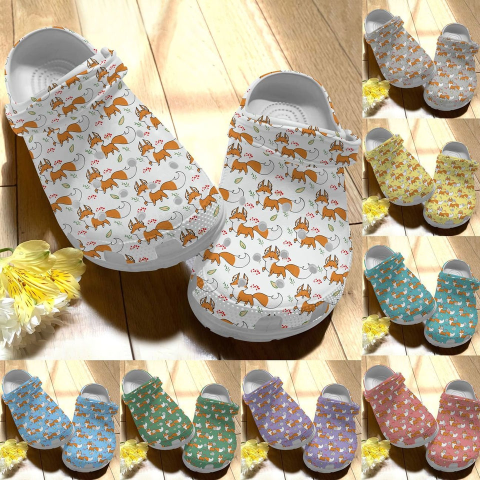 Fox Personalize Clog, Custom Name, Text, Fashion Style For Women, Men, Kid, Print 3D Color Series