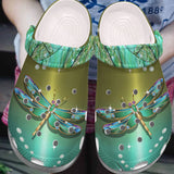 Dragonfly Personalize Clog, Custom Name, Text, Fashion Style For Women, Men, Kid, Print 3D Green