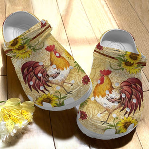 Chicken Personalize Clog, Custom Name, Text, Fashion Style For Women, Men, Kid, Print 3D Flowery Chicken