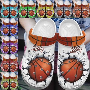 Basketball Personalize Clog, Custom Name, Text, Fashion Style For Women, Men, Kid, Print 3D Breaking Wall