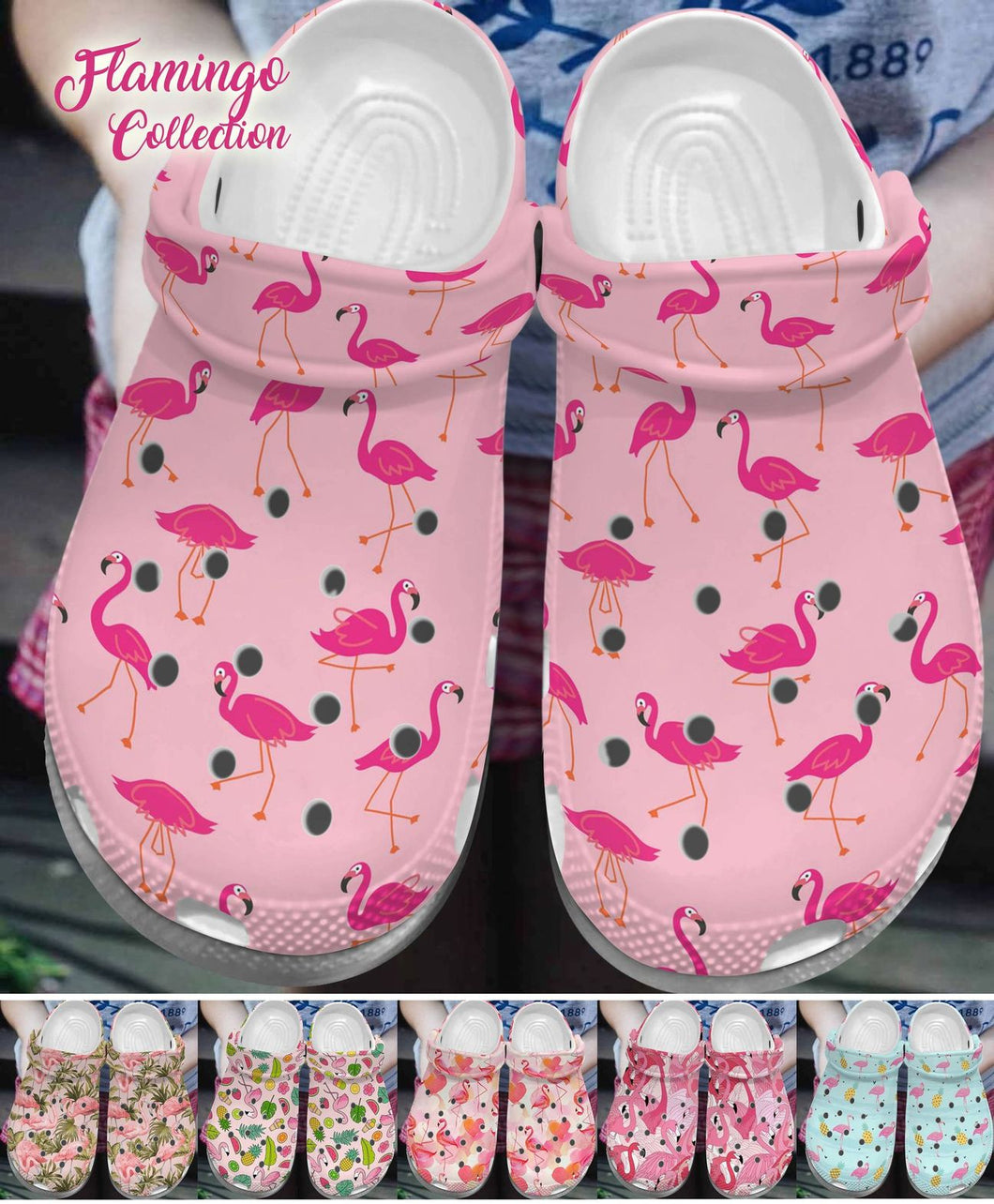Flamingo Personalize Clog, Custom Name, Text, Fashion Style For Women, Men, Kid, Print 3D Flamingo Collection