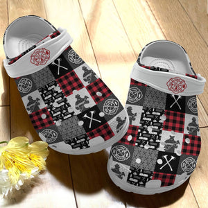 Firefighter Personalize Clog, Custom Name, Text, Fashion Style For Women, Men, Kid, Print 3D Whitesole Firefighter Pattern