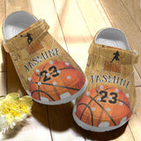 Basketball Personalize Clog, Custom Name, Text, Fashion Style For Women, Men, Kid, Print 3D Personalized Make It Rain