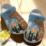 Camping Personalize Clog, Custom Name, Text, Fashion Style For Women, Men, Kid, Print 3D Whitesole Fulfilling