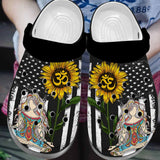 Sunflower Yoga Personalize Clog, Custom Name, Text, Fashion Style For Women, Men, Kid, Print 3D
