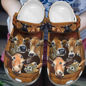 Cow Personalize Clog, Custom Name, Text, Fashion Style For Women, Men, Kid, Print 3D Window With Cow