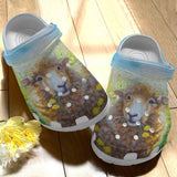 Sheep Personalize Clog, Custom Name, Text, Fashion Style For Women, Men, Kid, Print 3D Beautiful Brown Sheep On Flower Field
