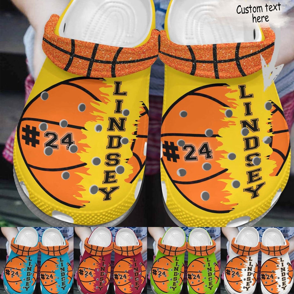 Basketball Fans Personalize Clog, Custom Name, Text, Fashion Style For Women, Men, Kid, Print 3D