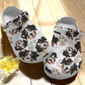 Dog Personalize Clog, Custom Name, Text, Fashion Style For Women, Men, Kid, Print 3D Bernese Mountain Dog V2