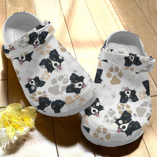 Dog Personalize Clog, Custom Name, Text, Fashion Style For Women, Men, Kid, Print 3D Border Collie V2