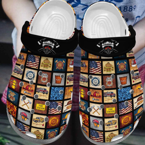 Firefighter Personalize Clog, Custom Name, Text, Fashion Style For Women, Men, Kid, Print 3D The Hero