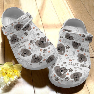 Dog Personalize Clog, Custom Name, Text, Fashion Style For Women, Men, Kid, Print 3D Great Dane V1