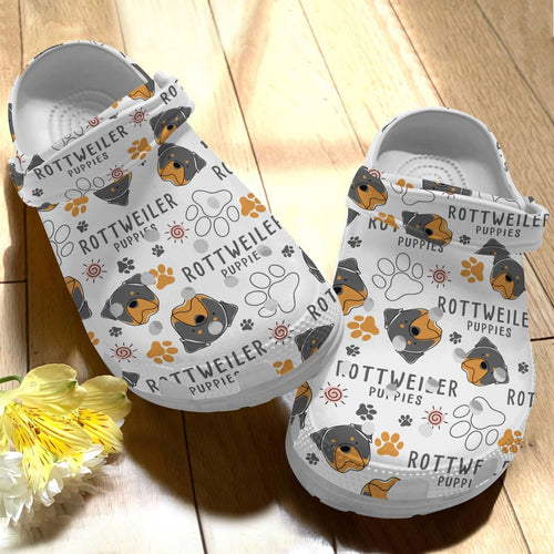 Dog Personalize Clog, Custom Name, Text, Fashion Style For Women, Men, Kid, Print 3D Rottweiler V3