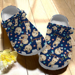 Sloth Personalize Clog, Custom Name, Text, Fashion Style For Women, Men, Kid, Print 3D Whitesole Baby Sloth 1