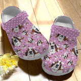 Basset Hound Personalize Clog, Custom Name, Text, Fashion Style For Women, Men, Kid, Print 3D Whitesole Cute Face