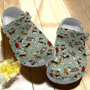 Basset Hound Personalize Clog, Custom Name, Text, Fashion Style For Women, Men, Kid, Print 3D Basset Hound Cute