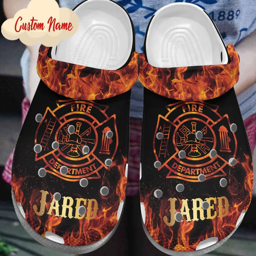 Firefighter Personalize Clog, Custom Name, Text, Fashion Style For Women, Men, Kid, Print 3D Fire Department