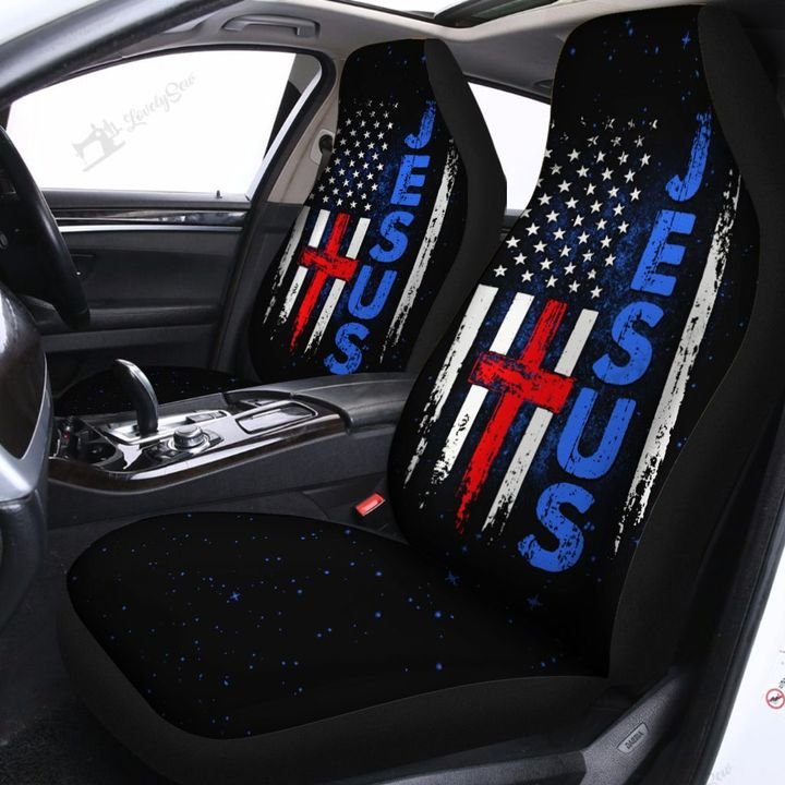 Jesus Car Seat Covers Set 2 Pc, Car Accessories Seat Cover