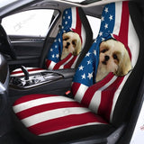 Shih Tzu Opened Flag Car Seat Covers Set 2 Pc, Car Accessories Seat Cover