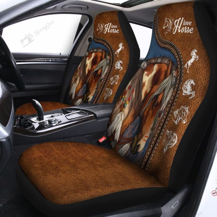 Love Horse Car Seat Covers Set 2 Pc, Car Accessories Seat Cover