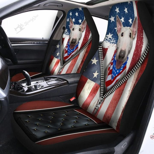 Bull Terrier Car Seat Covers Set 2 Pc, Car Accessories Seat Cover