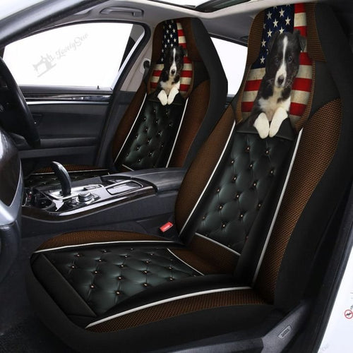 Border Collie Car Seat Covers Set 2 Pc, Car Accessories Seat Cover