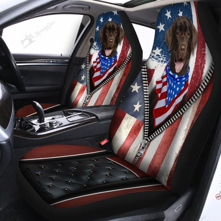 Labrador Black Car Seat Covers Set 2 Pc, Car Accessories Seat Cover