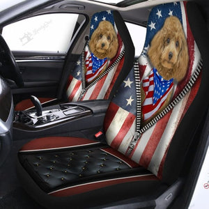 Poodle Car Seat Covers Set 2 Pc, Car Accessories Seat Cover