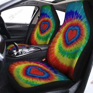 Tie Dye Heart Car Seat Covers Set 2 Pc, Car Accessories Seat Cover