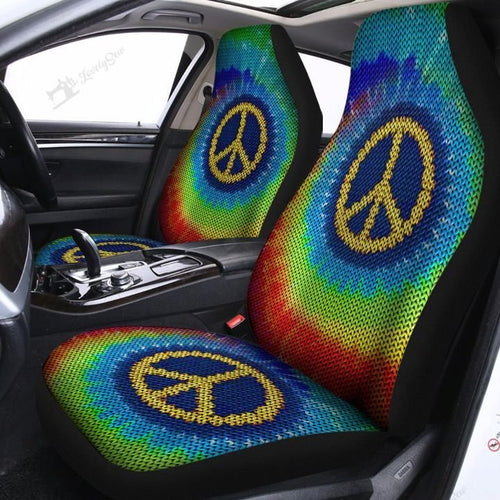 Tie Dye Hippie Car Seat Covers Set 2 Pc, Car Accessories Seat Cover