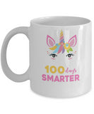 100 Days Smarter Of School Unicorn Girl Ceramic Mug Gift, Double Side Coffee Mugs, Funny Gifts For Mom, Dad, Son, Daughter