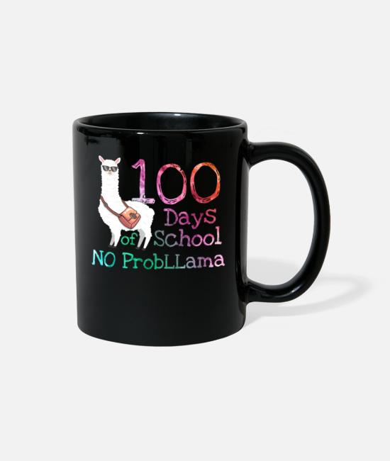 100 Days School No Probllama Ceramic Mug Gift, Double Side Coffee Mugs, Funny Gifts For Mom, Dad, Son, Daughter