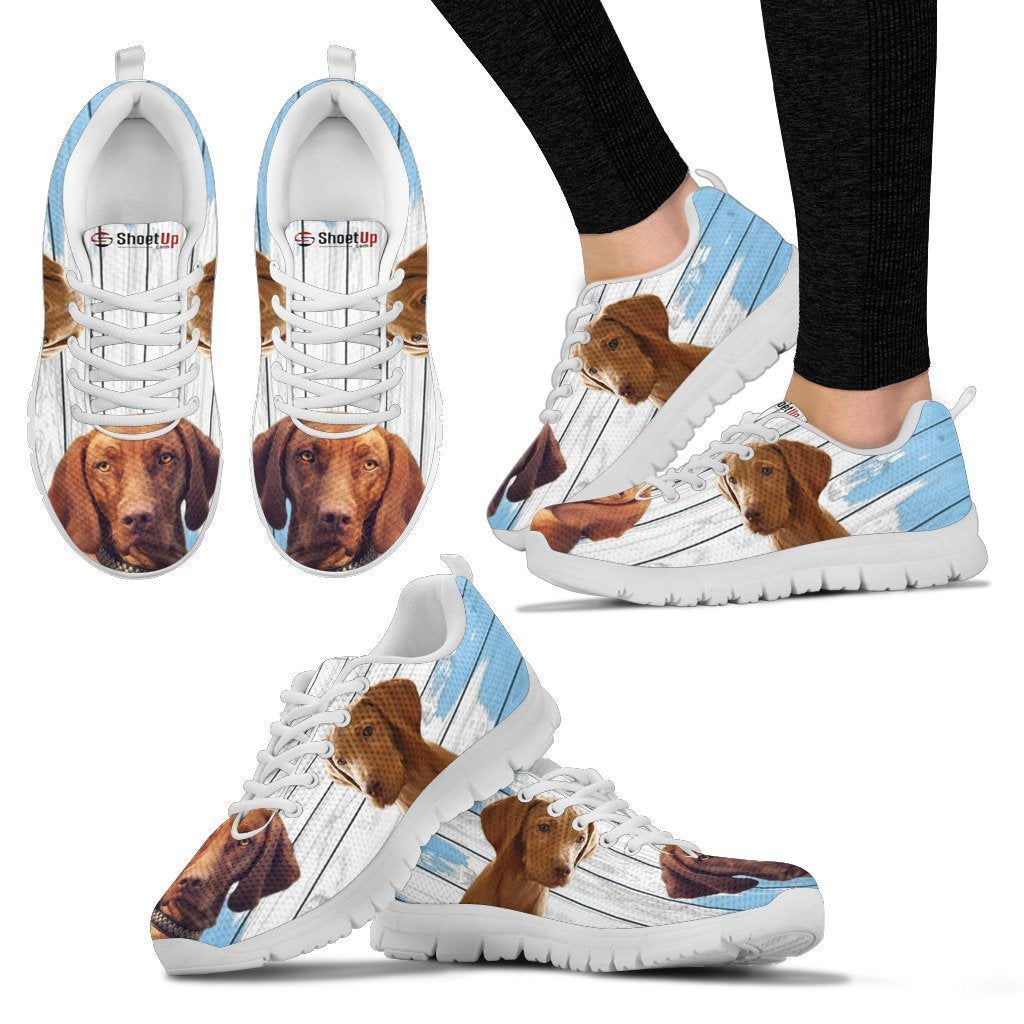 Vizsla Dog Blue White Print Sneakers For Women-Free Shipping